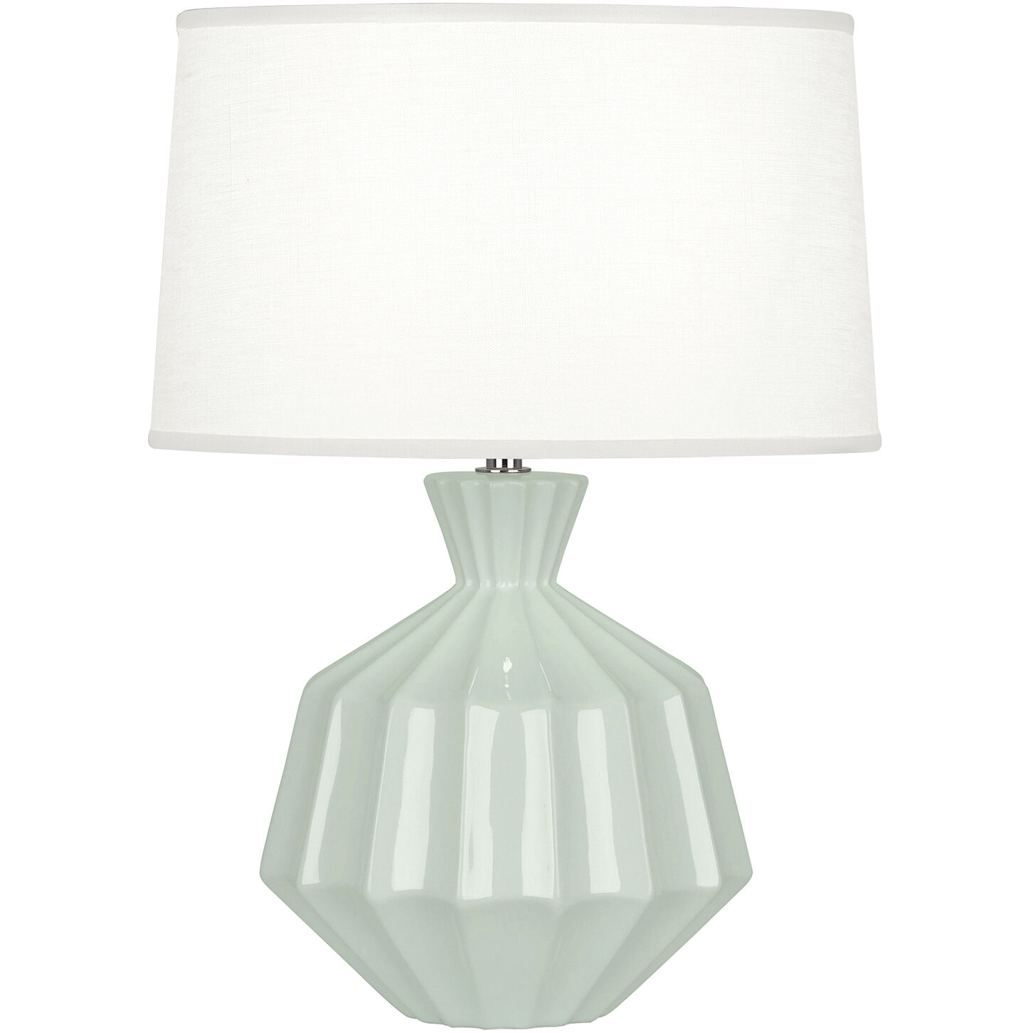 Small Orion 17.63 inch 60 watt Celadon Accent Lamp Portable Light, Polished Nickel Accents