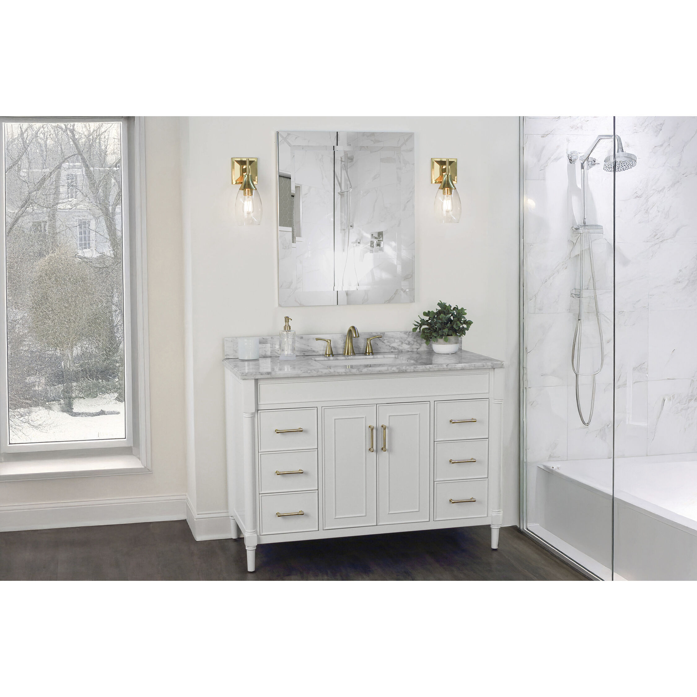 Grace 1 Light 5 inch Modern Brass Wall Sconce Wall Light