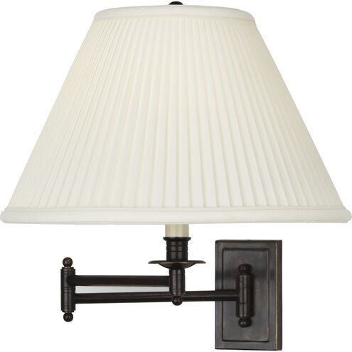 Kinetic 14 inch 150.00 watt Deep Patina Bronze Wall Swinger Wall Light in Natural Side Pleat