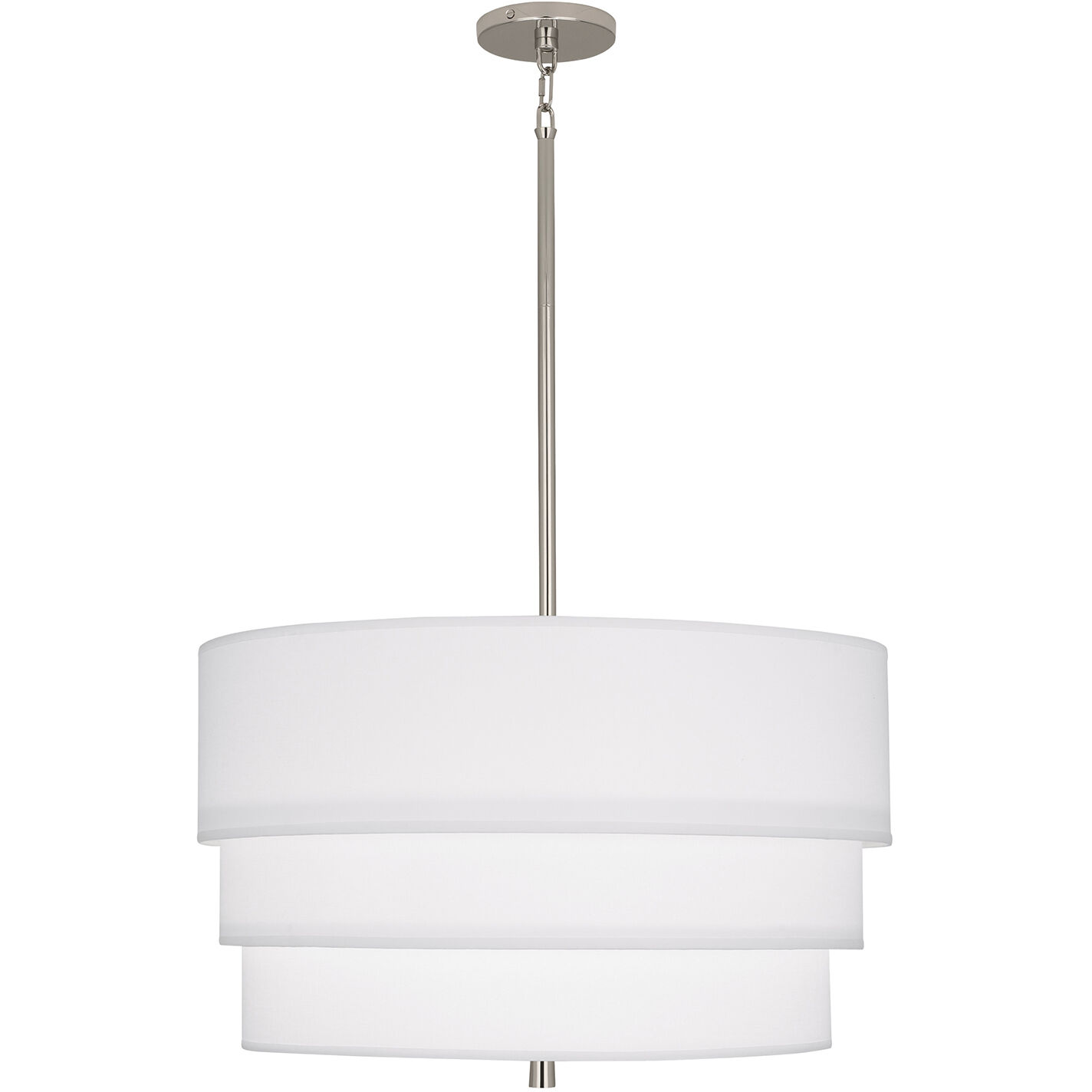 Decker 3 Light 24 inch Polished Nickel Pendant Ceiling Light in Ascot White