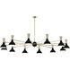 Clare LED 76 inch Modern Brass Chandelier Ceiling Light in Obsidian and Bone