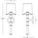 Kane Armed Wall Sconce Wall Light in Polished Nickel, Celadon, Ascot White