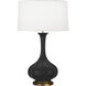 Pike 31.88 inch 150.00 watt Matte Obsidian Glaze Table Lamp Portable Light in Aged Brass