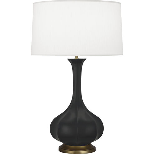 Pike 31.88 inch 150.00 watt Matte Obsidian Glaze Table Lamp Portable Light in Aged Brass