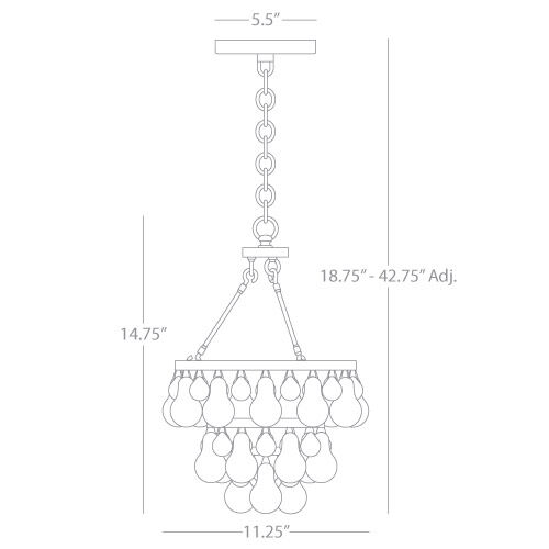 Bling 2 Light 11.25 inch Polished Nickel Pendant Ceiling Light