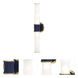 Kane 2 Light 5 inch Matte Midnight Blue with Modern Brass ADA Wall Sconce Wall Light