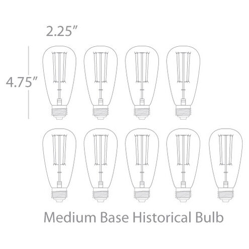 Historical Edison 40 watt 120V Bulb in 9