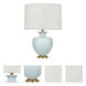 Michael Berman Atlas 25.25 inch 150 watt Matte Sky Blue Table Lamp Portable Light in Modern Brass