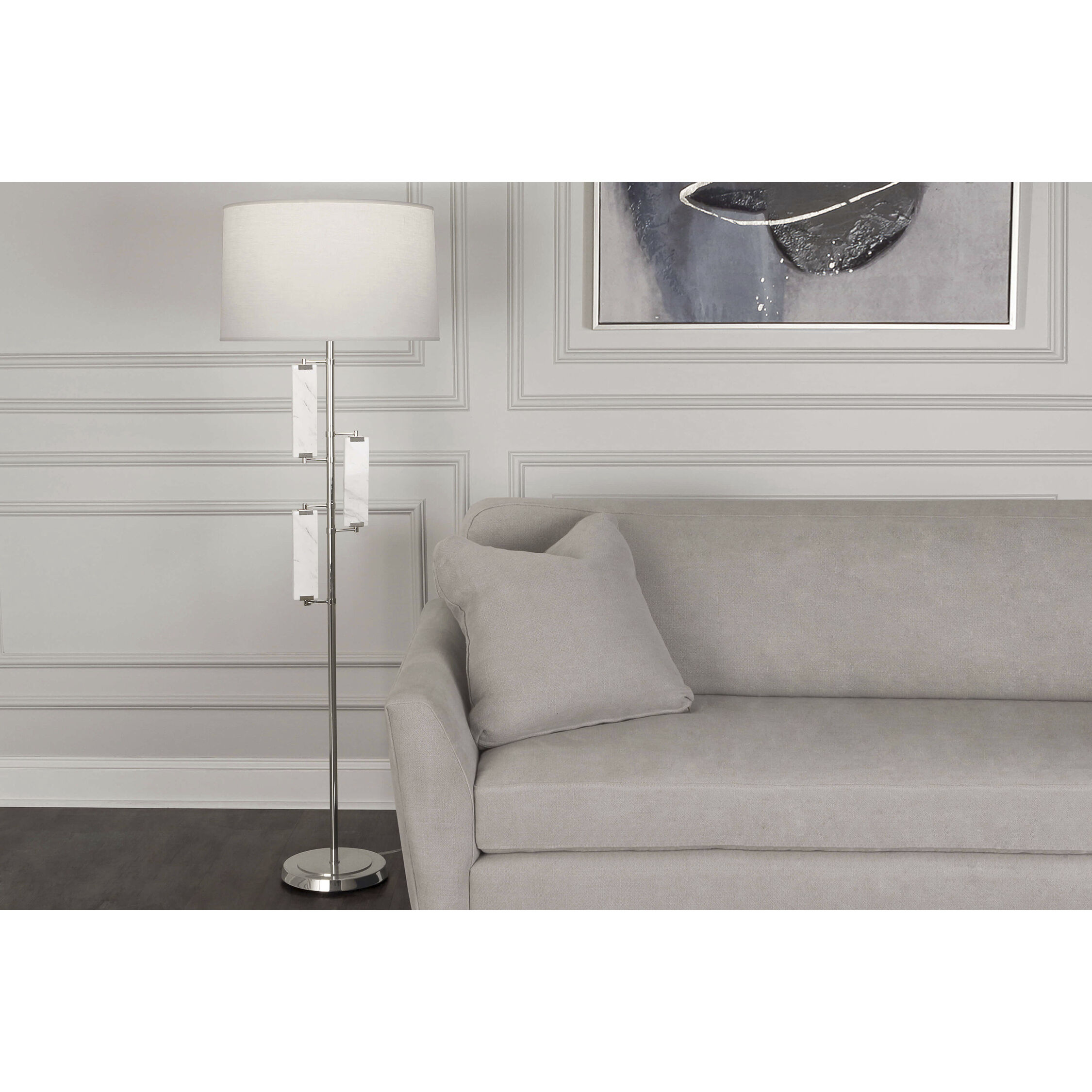 Alston 61.38 inch 150 watt Polished Nickel Floor Lamp Portable Light