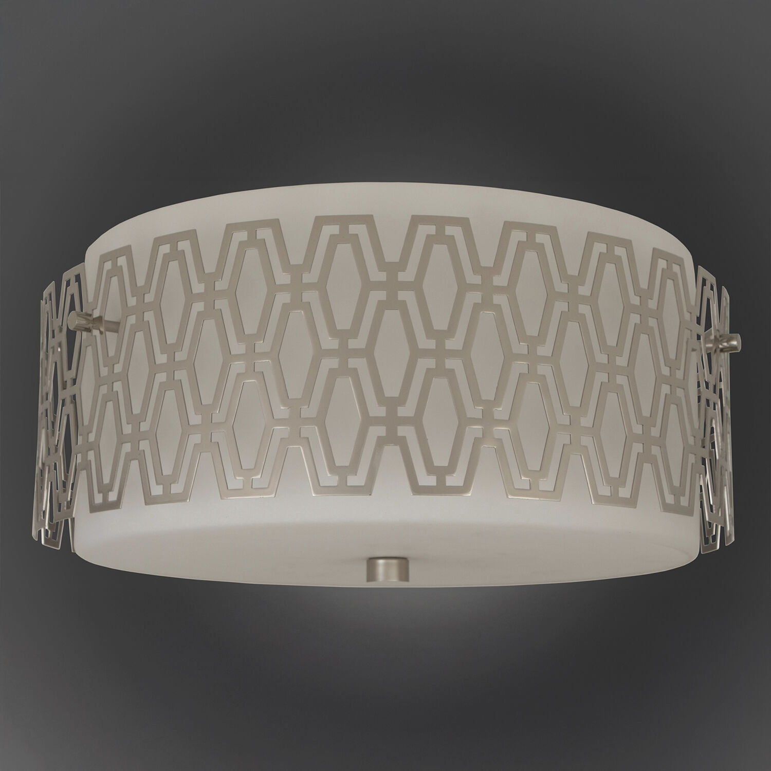 Marcel LED 16 inch Polished Nickel Flush Mount Ceiling Light, Geometric Framing