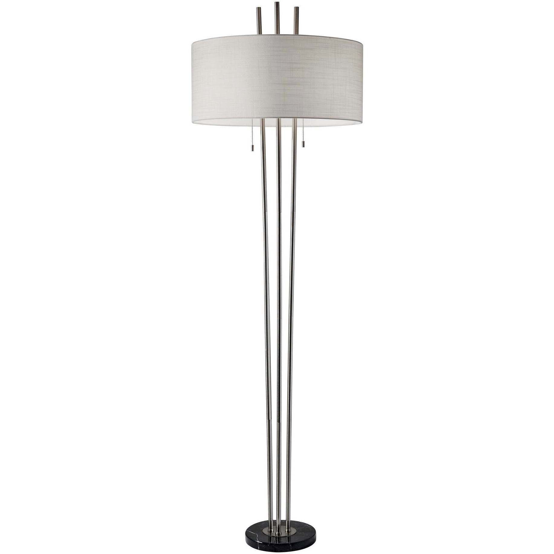 Anderson 71 inch 100.00 watt Brushed Steel and Black Marble Floor Lamp Portable Light