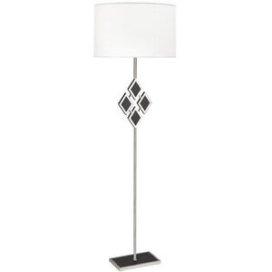 Edward 62 inch 150 watt Polished Nickel with Black Marble Floor Lamp Portable Light in Ascot White, Black Marble Accents