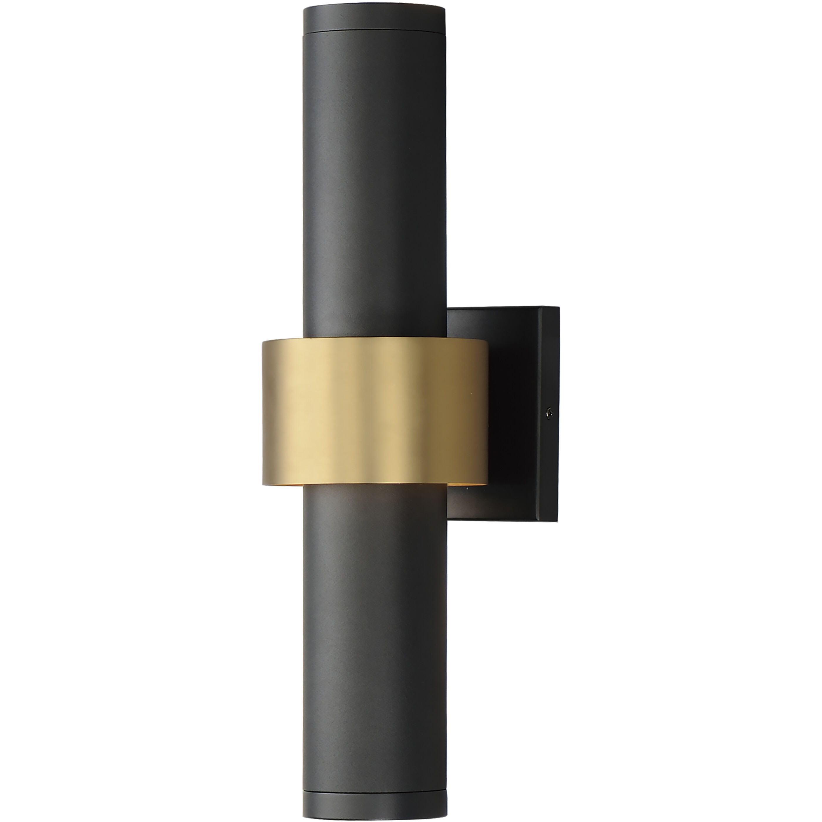 Reveal Outdoor LED 18 inch Black with Gold Outdoor Wall Mount