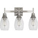 Grace 3 Light 20.88 inch Polished Nickel Wall Sconce Wall Light