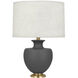 Michael Berman Atlas 25.25 inch 150.00 watt Matte Ash Table Lamp Portable Light in Modern Brass