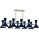 Clare 10 Light 45.75 inch Polished Nickel Chandelier Ceiling Light in Midnight Blue