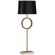 Logan 30 inch 60 watt Aged Brass Table Lamp Portable Light in Black