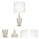 Small Emma 30 inch 150 watt Bone Glazed Ceramic with Polished Nickel and Lucite Accent Lamp Portable Light