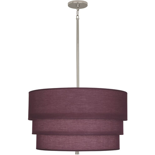 Decker 3 Light 24 inch Polished Nickel Pendant Ceiling Light in Vintage Wine