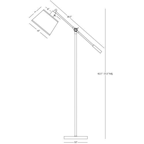 Real Simple 42.5 inch 100 watt Matte Black Powder Coat Floor Lamp Portable Light