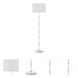 Kane 64.5 inch 150 watt Matte Daisy with Polished Nickel Floor Lamp Portable Light in Ascot White