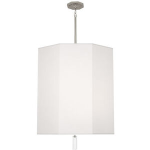 Kate Pendant Ceiling Light in Polished Nickel, Ascot White