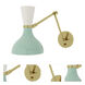 Clare 1 Light 7 inch Mint and Lily with Modern Brass Adjustable Armed Wall Sconce Wall Light
