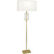 Lincoln 63 inch 150.00 watt Modern Brass Floor Lamp Portable Light in Pearl Dupioni