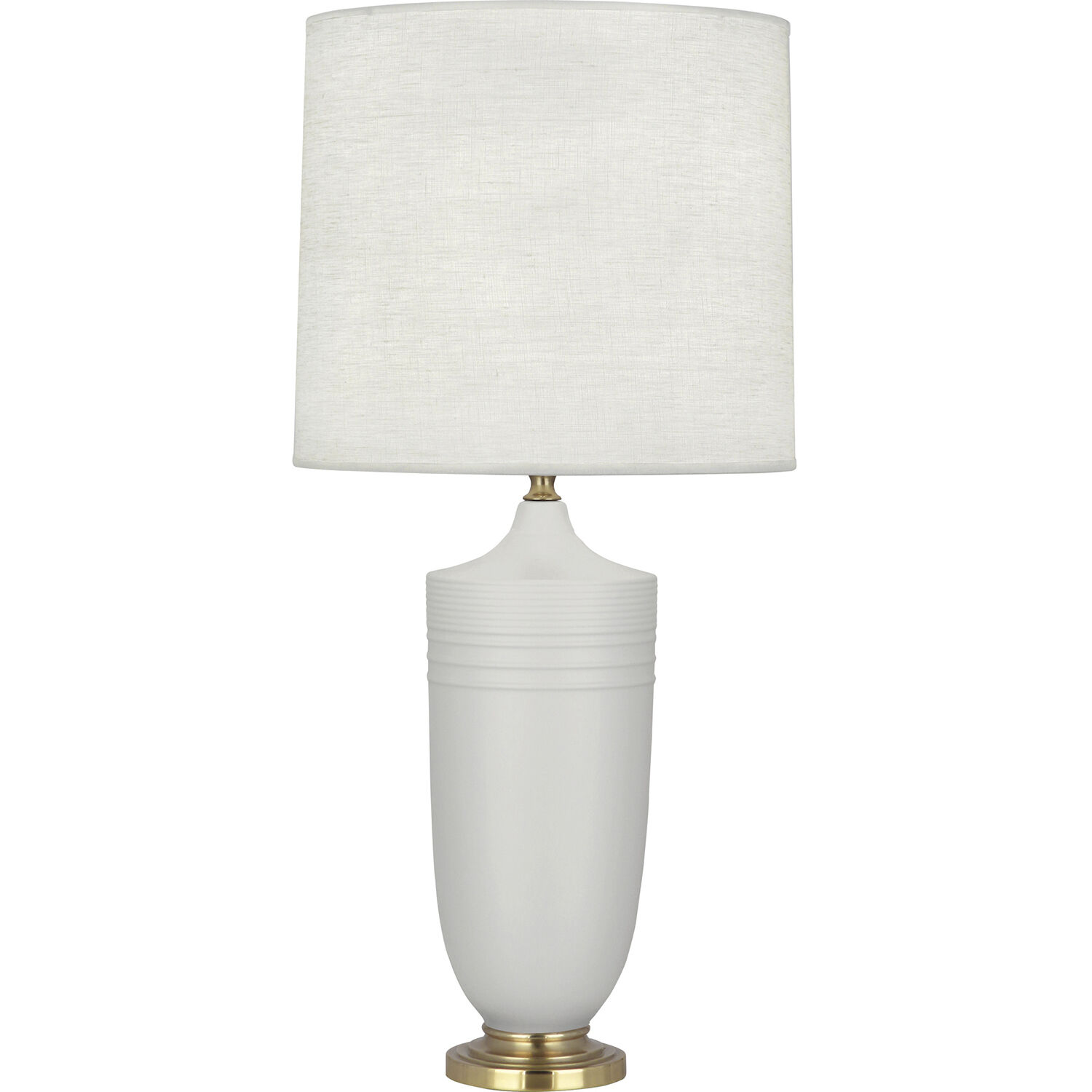 Michael Berman Hadrian 28.75 inch 150 watt Matte Dove Table Lamp Portable Light in Modern Brass