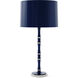 Kane 31 inch 150 watt Midnight Blue and Matte Midnight Blue with Polished Nickel Table Lamp Portable Light