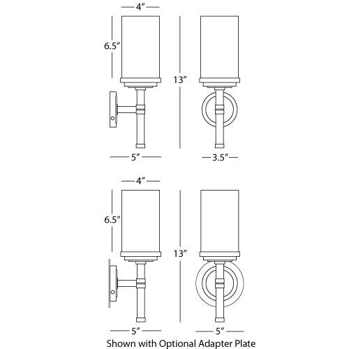 Halo 1 Light 3.94 inch Brushed Brass Wall Sconce Wall Light