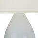 Double Gourd 31 inch 150 watt Baby Blue Glazed Ceramic with Deep Patina Bronze Table Lamp Portable Light in Pearl Dupioni