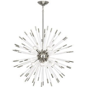 Andromeda 8 Light 28 inch Polished Nickel with Clear Acrylic Chandelier Ceiling Light