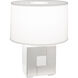 Blox 16 inch 100 watt White Enamel with Polished Nickel Table Lamp Portable Light
