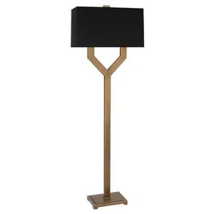 Valerie 63 inch 100.00 watt Vintage Brass Floor Lamp Portable Light in Black With Matte Gold