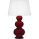 Triple Gourd 32.75 inch 150 watt Sangria Glaze with Deep Patina Bronze Table Lamp Portable Light
