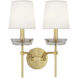 Cristallo Wallchiere Wall Light in Modern Brass