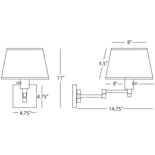 Real Simple 14.75 inch 60.00 watt Stardust White Powder Coat Wall Swinger Wall Light