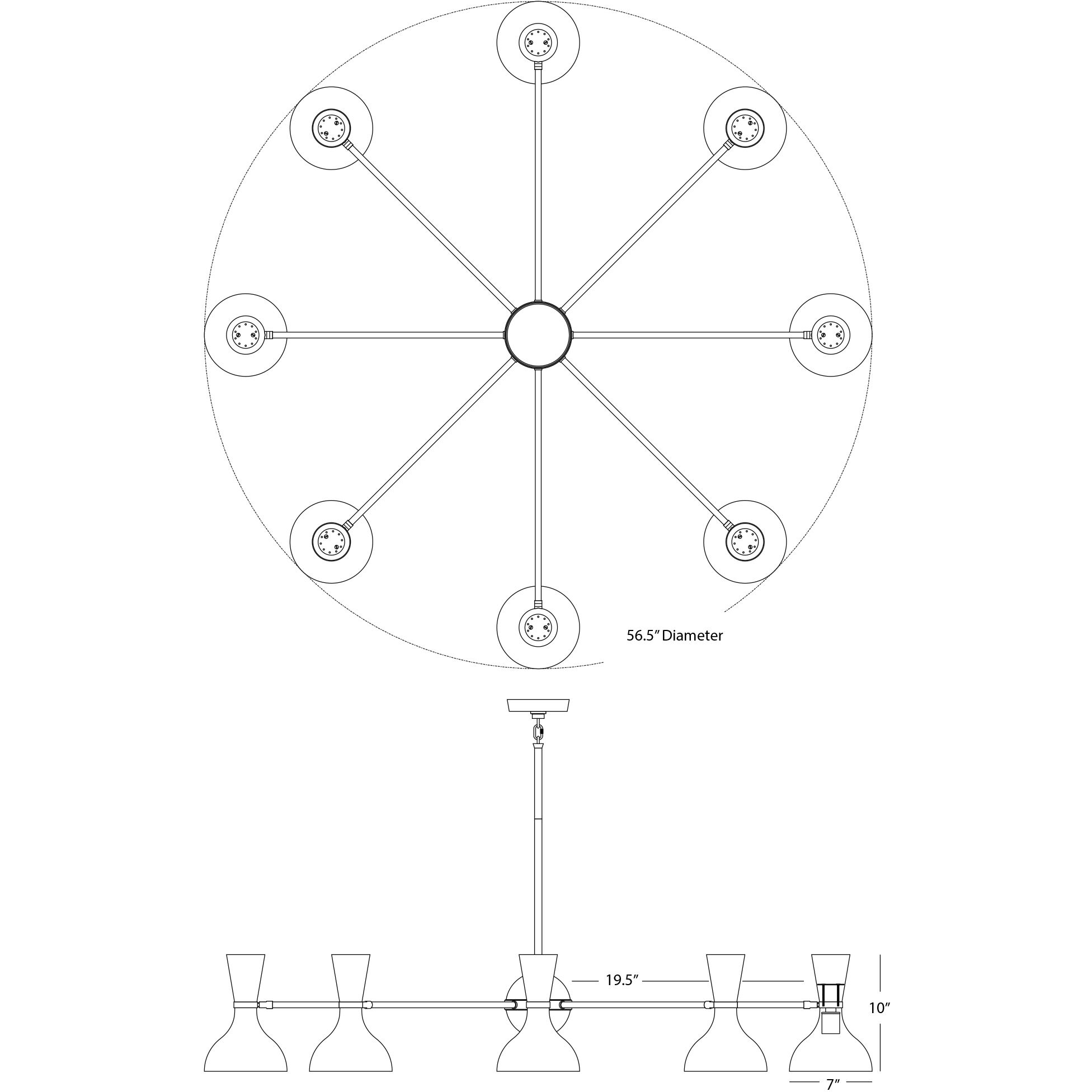 Clare 8 Light 57 inch Modern Brass Chandelier Ceiling Light in Ruby Red