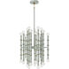 Kane 30 Light 17.75 inch Matte Celadon with Modern Brass Chandelier Ceiling Light
