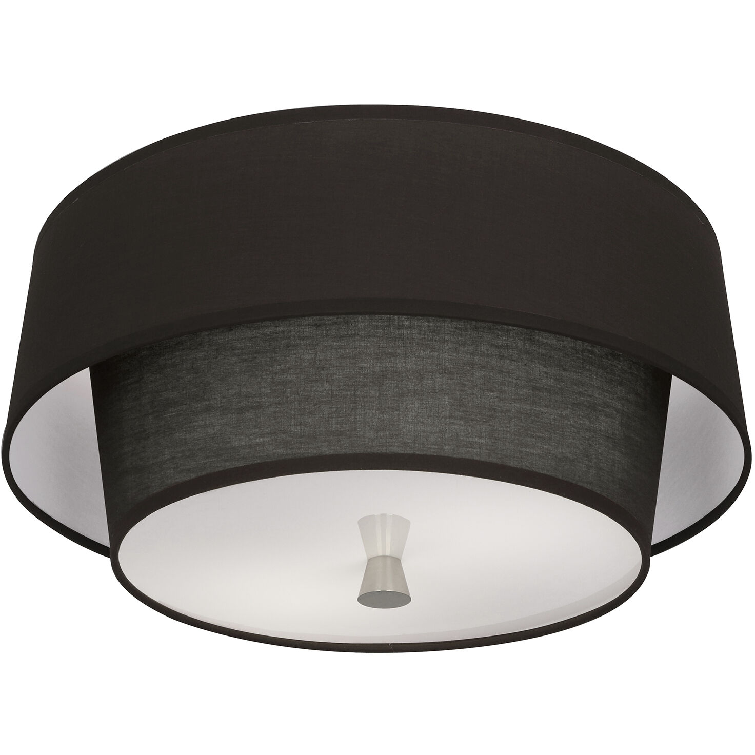 Decker 2 Light 17 inch Polished Nickel Flushmount Ceiling Light in Raven Black