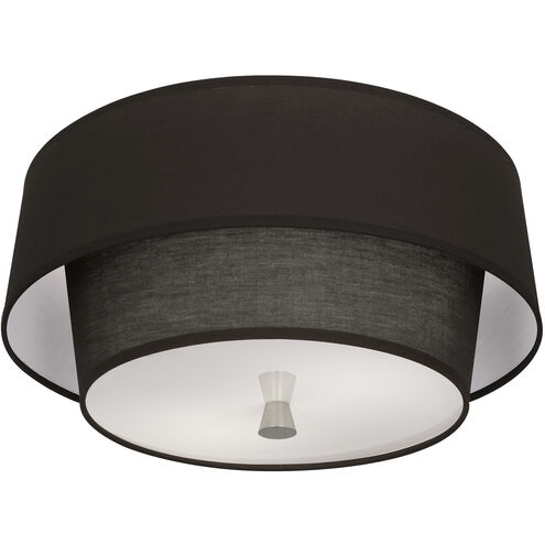 Decker 2 Light 17 inch Polished Nickel Flushmount Ceiling Light in Raven Black