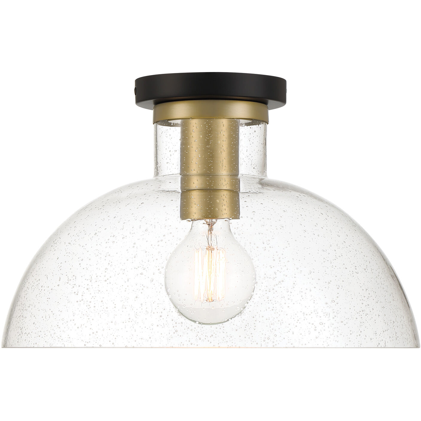 Nova 1 Light 14 inch Matte Black Semi-Flush Mount Ceiling Light