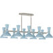 Clare 10 Light 45.75 inch Polished Nickel Chandelier Ceiling Light in Baby Blue