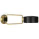 Simon 11 inch 60 watt Satin Black with Modern Brass Wall Swinger Wall Light