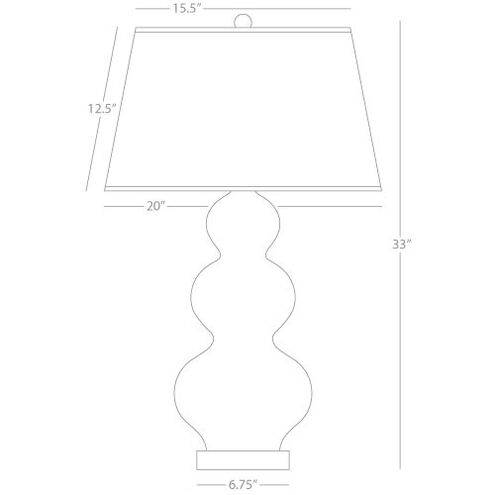 Triple Gourd 33 inch 150.00 watt Apple Table Lamp Portable Light in Lucite