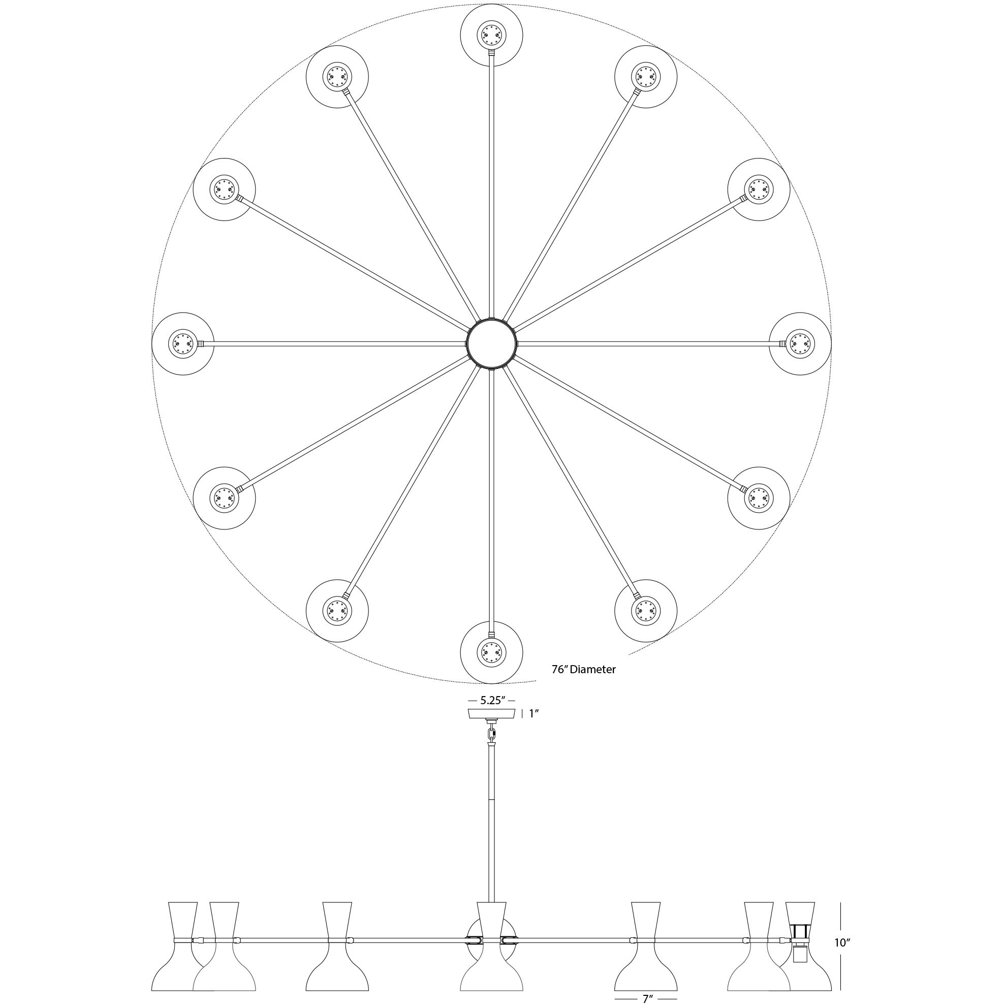 Clare 12 Light 76 inch Polished Nickel Chandelier Ceiling Light in Pumpkin