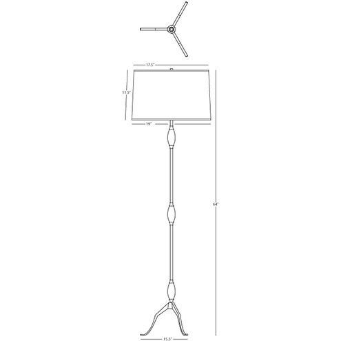 Grace 64.13 inch 150.00 watt Deep Patina Bronze Floor Lamp Portable Light