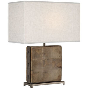Oliver 22 inch 100 watt Unfinished Mango Wood with Patina Nickel Table Lamp Portable Light