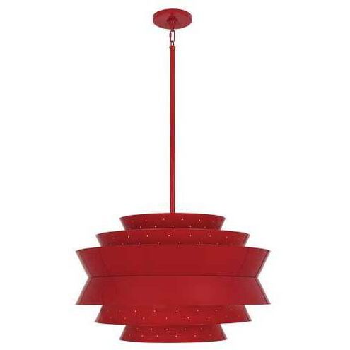 Pierce 3 Light 23 inch Ruby Red Pendant Ceiling Light